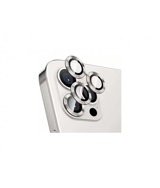 Set Folie Sticla Camera Individuala, Compatibila Cu IPhone 15 Pro / 15 Pro Max, Silver